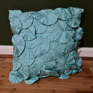 Amy Butler for Welspun organic cotton decorative pillow textured applique teal